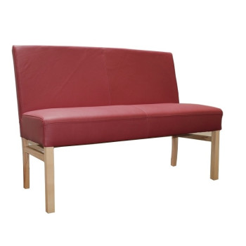 Sitzbank aus Leder 140 cm mit Holzgestell Sophie
