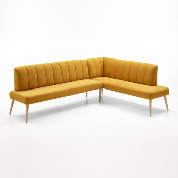 Eckbank aus Stoff 245 x 157 cm mit Holzgestell Malmö