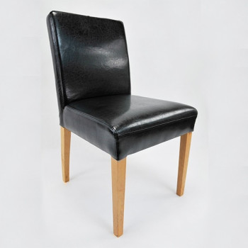 Esszimmerstuhl aus Leder mit Holzgestell Alfo