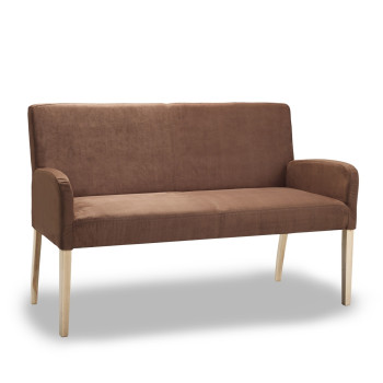 Sitzbank aus Microfaser 123 cm mit Holzgestell Alfo