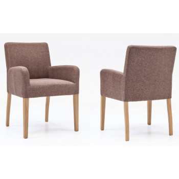 Armlehnstuhl aus Stoff mit Holzgestell Alfo