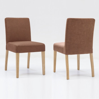 Esszimmerstuhl aus Microfaser mit Holzgestell Alfo