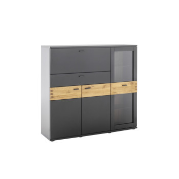 Highboard 135 cm anthrazit + Wildeiche TL3100