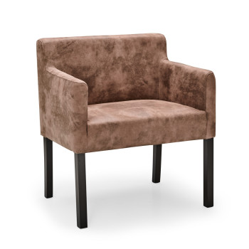 Armlehnstuhl aus Stoff mit Holzgestell Charles