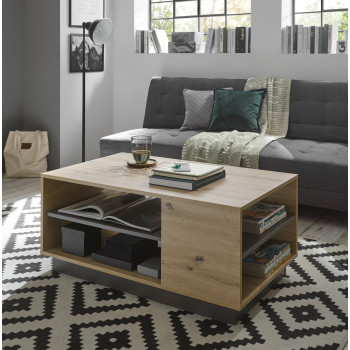 Couchtisch 100x60 cm Höhe 46 cm Eiche Graphit CORATO