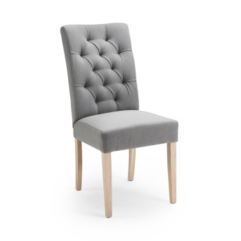 Esszimmerstuhl aus Stoff gesteppt mit Holzgestell Chester