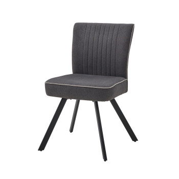 Esszimmerstuhl 2er Set grau gesteppt und Griff Veneto