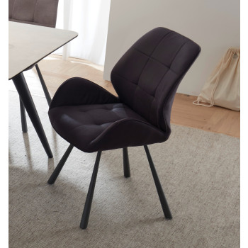 Esszimmerstuhl dunkelgrau 2er Set Microfaser Ferrara