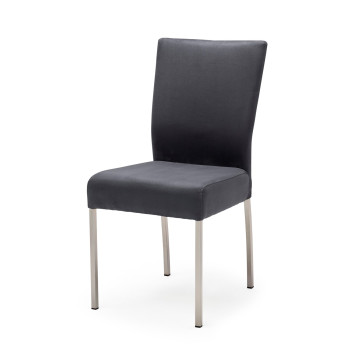 Esszimmerstuhl aus Microfaser mit Edelstahl Gestell Qiara