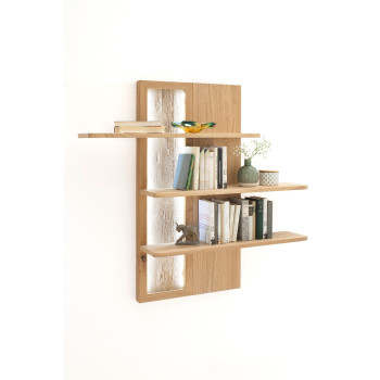 Wandregal Wandpaneel Eiche bianco 121x115 cm breit Santa Fe