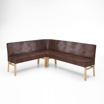 Eckbank aus Stoff 240 x 150 cm mit Holzgestell Sophie