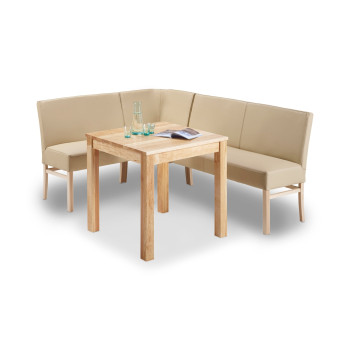 Eckbank aus Leder 200 x 150 cm mit Holzgestell Sophie