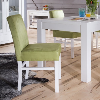 Esszimmerstuhl aus Microfaser mit Holzgestell Sophie