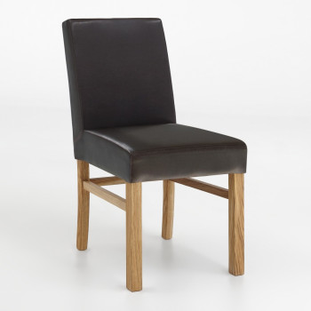 Esszimmerstuhl aus Kunstleder mit Holzgestell Sophie