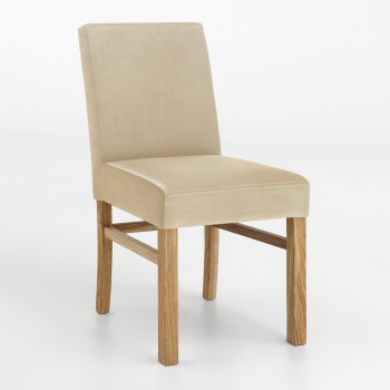 Esszimmerstuhl aus Leder mit Holzgestell Sophie