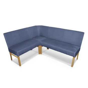 Eckbank aus Microfaser 240 x 180 cm mit Holzgestell Sophie