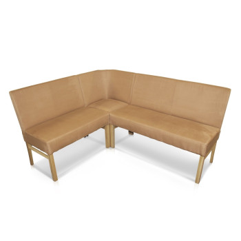 Eckbank aus Microfaser 240 x 240 cm mit Holzgestell Sophie