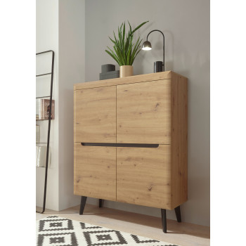 Highboard 107 cm 4-türig Eiche Tonder