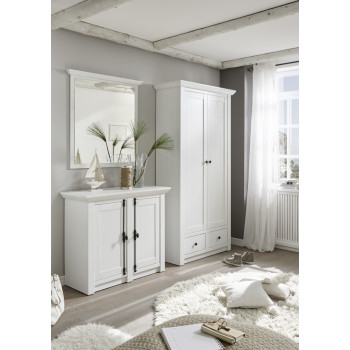 Garderoben-Set 220 cm 3-teilig weiß Pinie WALES Nr. 2