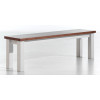 PORTO Sitzbank 150x35 cm Pinie massiv gebürstet weiss & cognac