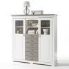 Highboard weiß Kiefer massiv Cordoba taupe lackiert