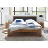 Bett 180x200 Wildeiche massiv mit Polsterkopfteil VERONA