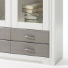 Vitrinenschrank weiß 2-trg Kiefer massiv Cordoba taupe lackiert
