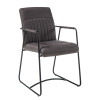 Esszimmerstuhl mit Armlehnen Microfaser grau Metall schwarz ALTENA