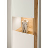 Vitrine 197x50 cm Eiche Weiss 3-türig BOSTON + Beleuchtung