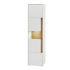 Vitrine 197x50 cm Eiche Weiss 3-türig BOSTON