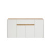 Sideboard 170x87 cm Eiche Weiss 4-türig + Doppelschubkasten BOSTON
