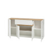 Sideboard 170x87 cm Eiche Weiss 4-türig + Doppelschubkasten BOSTON