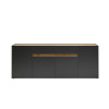 Sideboard 220x87 cm Eiche Anthrazit 4-türig + 2 Schubkästen BOSTON