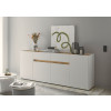 Sideboard 220x87 cm Eiche Weiss 4-türig + 2 Schubkästen BOSTON