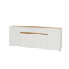 Sideboard 220x87 cm Eiche Weiss 4-türig + 2 Schubkästen BOSTON
