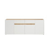 Sideboard 220x87 cm Eiche Weiss 4-türig + 2 Schubkästen BOSTON
