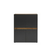 Highboard 120x100 cm Eiche Anthrazit 4-türig BOSTON