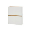 Highboard 120x100 cm Eiche Weiss 4-türig BOSTON