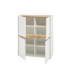 Highboard 120x100 cm Eiche Weiss 4-türig BOSTON