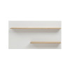 Wandpaneel 155x80 cm Weiss mit 2x Ablageböden Eiche BOSTON