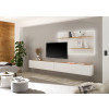 Wohnwand 300 cm Eiche Weiss 3-teilig Nr 11 BOSTON + Beleuchtung