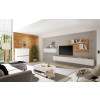 Wandpaneel 155x80 cm Eiche mit 2x Ablageböden weiss BOSTON