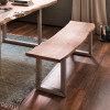CALVERA Bank 180x40 Akazie natur lackiert inkl U-Form Edelstahlgestell