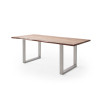 CALVERA Esstisch 180x100x3 cm Akazie natur lackiert inkl U-Form Edelstahlgestell