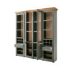 Buffetschrank 194x207 cm 4-türig mit Flascheneinteilungen Grün + Eiche CASTLE + Beleuchtung