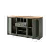Sideboard 2-türig + 1x Schubkasten 145x83 cm Grün + Eiche CASTLE