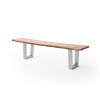 CALVERA Bank 180x40 Akazie natur lackiert inkl Trapezform Edelstahlgestell