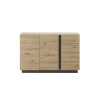 Sideboard 2-türig 138x91 cm + 4x Schubkästen Eiche Graphit CORATO