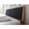 Bett 200x200 Wildeiche massiv mit Polsterkopfteil schwarz VERONA
