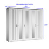 Drehtürenschrank Kleiderschrank mit 5 Türen Breite 265 cm Pinie weiss Eiche Trentino